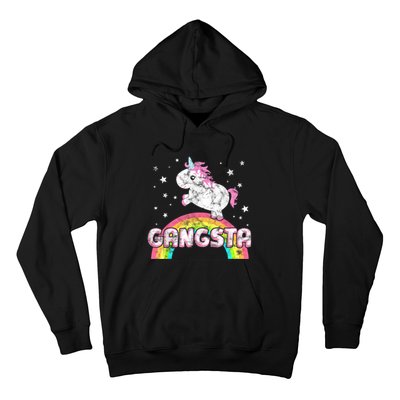 Funny Gift For Ironic Cool Unicorn Gangsta Rap Music Festival Hoodie