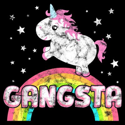 Funny Gift For Ironic Cool Unicorn Gangsta Rap Music Festival T-Shirt