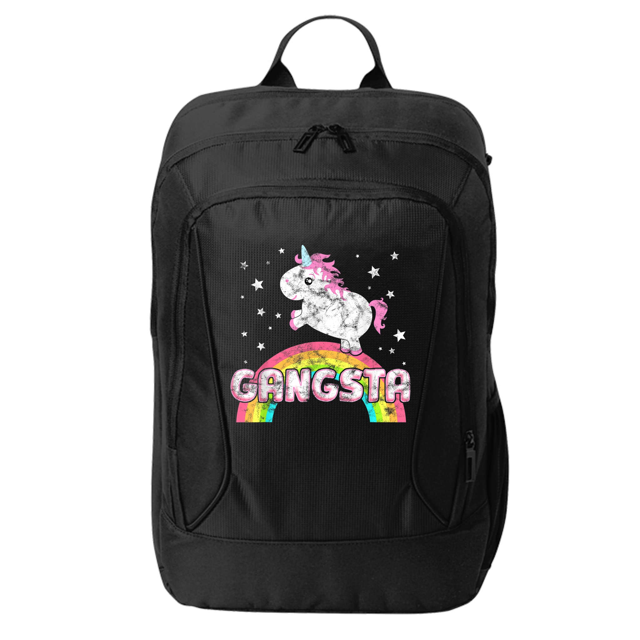 Funny Gift For Ironic Cool Unicorn Gangsta Rap Music Festival City Backpack