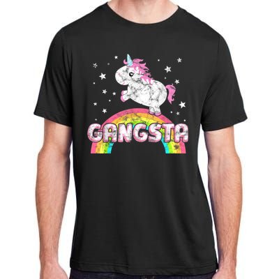 Funny Gift For Ironic Cool Unicorn Gangsta Rap Music Festival Adult ChromaSoft Performance T-Shirt