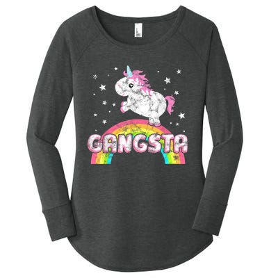 Funny Gift For Ironic Cool Unicorn Gangsta Rap Music Festival Women's Perfect Tri Tunic Long Sleeve Shirt