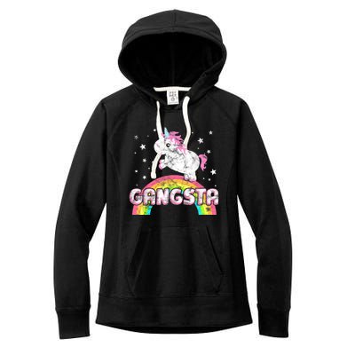 Funny Gift For Ironic Cool Unicorn Gangsta Rap Music Festival Women's Fleece Hoodie