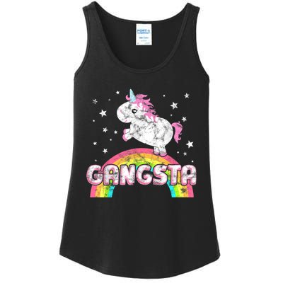 Funny Gift For Ironic Cool Unicorn Gangsta Rap Music Festival Ladies Essential Tank