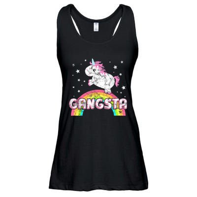 Funny Gift For Ironic Cool Unicorn Gangsta Rap Music Festival Ladies Essential Flowy Tank