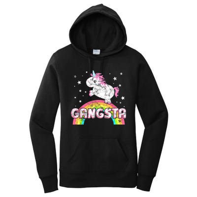 Funny Gift For Ironic Cool Unicorn Gangsta Rap Music Festival Women's Pullover Hoodie