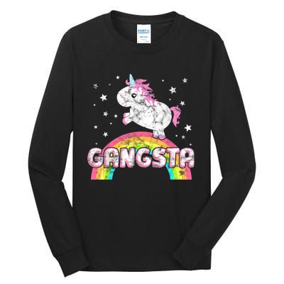 Funny Gift For Ironic Cool Unicorn Gangsta Rap Music Festival Tall Long Sleeve T-Shirt