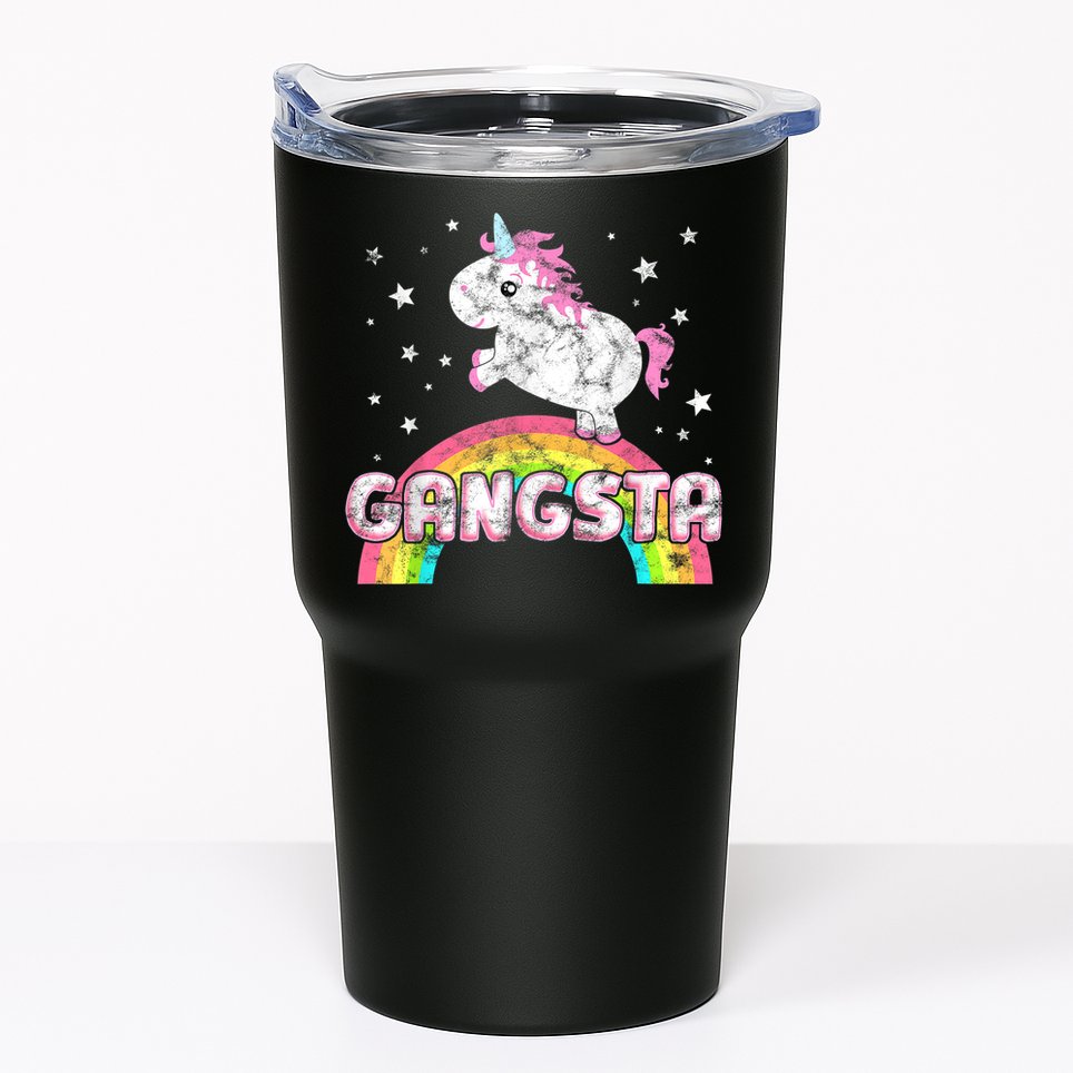 Funny Gift For Ironic Cool Unicorn Gangsta Rap Music Festival Tumbler