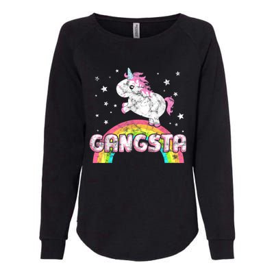 Funny Gift For Ironic Cool Unicorn Gangsta Rap Music Festival Womens California Wash Sweatshirt