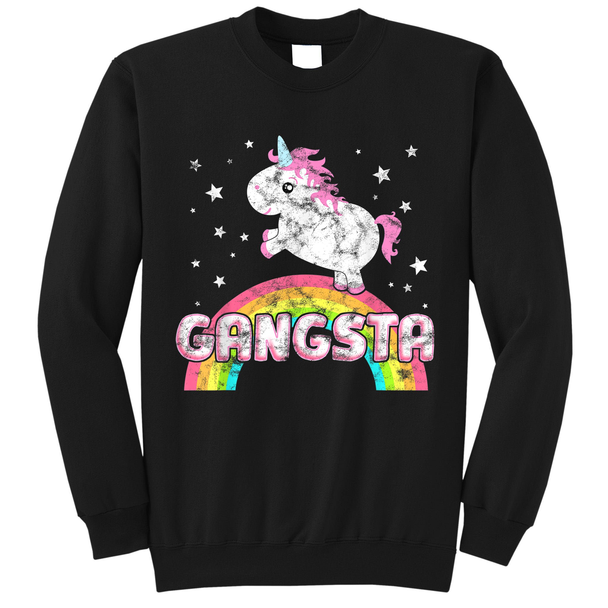 Funny Gift For Ironic Cool Unicorn Gangsta Rap Music Festival Tall Sweatshirt