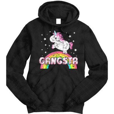 Funny Gift For Ironic Cool Unicorn Gangsta Rap Music Festival Tie Dye Hoodie