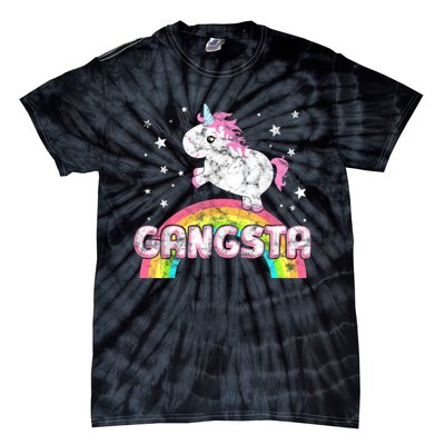 Funny Gift For Ironic Cool Unicorn Gangsta Rap Music Festival Tie-Dye T-Shirt