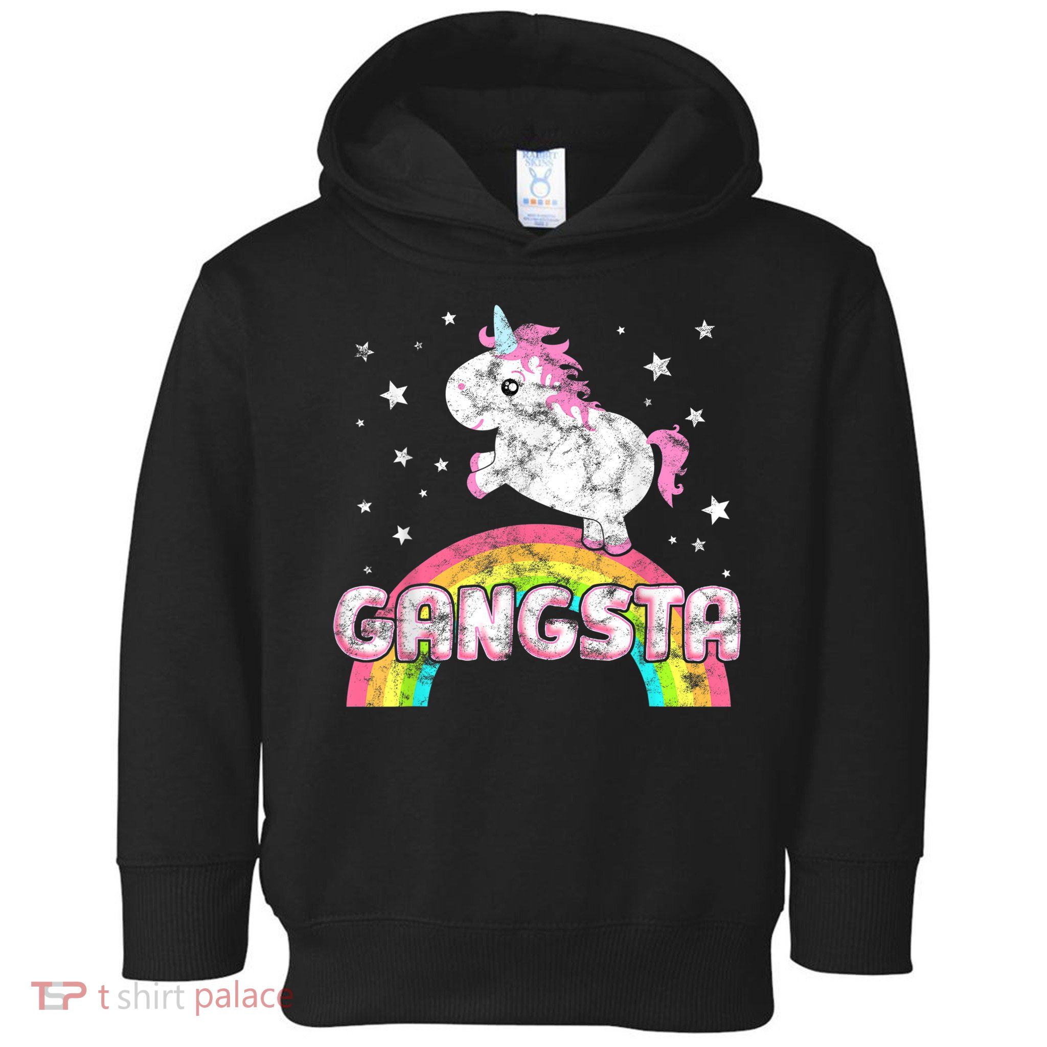 Funny Gift For Ironic Cool Unicorn Gangsta Rap Music Festival Toddler Hoodie