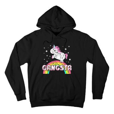 Funny Gift For Ironic Cool Unicorn Gangsta Rap Music Festival Tall Hoodie