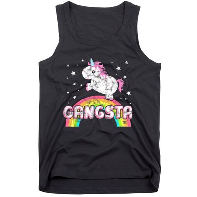 Funny Gift For Ironic Cool Unicorn Gangsta Rap Music Festival Tank Top