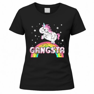 Funny Gift For Ironic Cool Unicorn Gangsta Rap Music Festival Women's T-Shirt