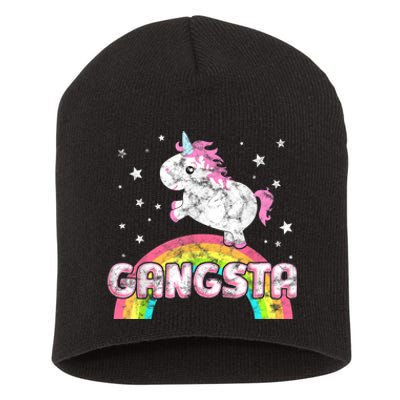 Funny Gift For Ironic Cool Unicorn Gangsta Rap Music Festival Short Acrylic Beanie