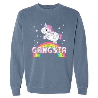 Funny Gift For Ironic Cool Unicorn Gangsta Rap Music Festival Garment-Dyed Sweatshirt