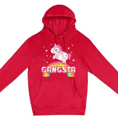 Funny Gift For Ironic Cool Unicorn Gangsta Rap Music Festival Premium Pullover Hoodie