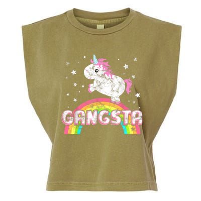 Funny Gift For Ironic Cool Unicorn Gangsta Rap Music Festival Garment-Dyed Women's Muscle Tee