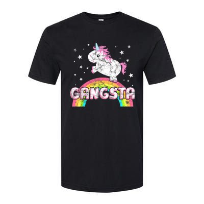 Funny Gift For Ironic Cool Unicorn Gangsta Rap Music Festival Softstyle CVC T-Shirt