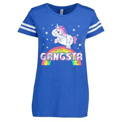 Funny Gift For Ironic Cool Unicorn Gangsta Rap Music Festival Enza Ladies Jersey Football T-Shirt