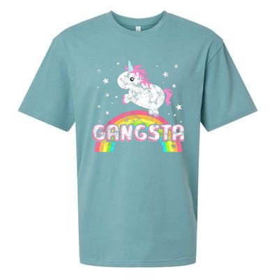 Funny Gift For Ironic Cool Unicorn Gangsta Rap Music Festival Sueded Cloud Jersey T-Shirt