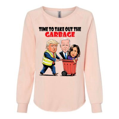 Funny Garbage For Trump 2024 Time To Take Out The Garbage Womens California Wash Sweatshirt