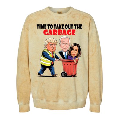 Funny Garbage For Trump 2024 Time To Take Out The Garbage Colorblast Crewneck Sweatshirt