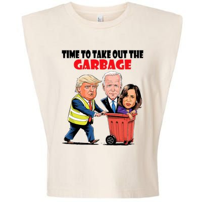 Funny Garbage For Trump 2024 Time To Take Out The Garbage Garment-Dyed Women's Muscle Tee