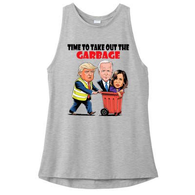 Funny Garbage For Trump 2024 Time To Take Out The Garbage Ladies PosiCharge Tri-Blend Wicking Tank