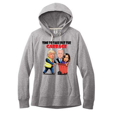 Funny Garbage For Trump 2024 Time To Take Out The Garbage Women's Fleece Hoodie