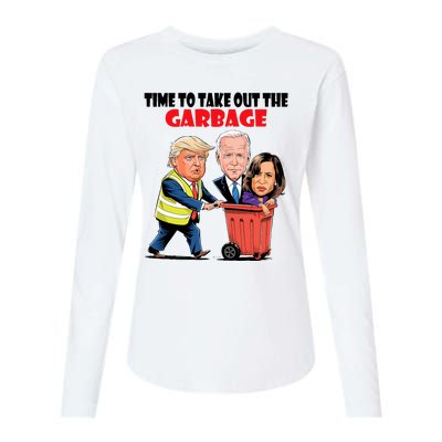 Funny Garbage For Trump 2024 Time To Take Out The Garbage Womens Cotton Relaxed Long Sleeve T-Shirt