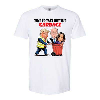 Funny Garbage For Trump 2024 Time To Take Out The Garbage Softstyle CVC T-Shirt