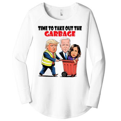 Funny Garbage For Trump 2024 Time To Take Out The Garbage Women's Perfect Tri Tunic Long Sleeve Shirt