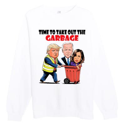 Funny Garbage For Trump 2024 Time To Take Out The Garbage Premium Crewneck Sweatshirt