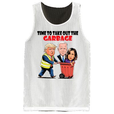 Funny Garbage For Trump 2024 Time To Take Out The Garbage Mesh Reversible Basketball Jersey Tank