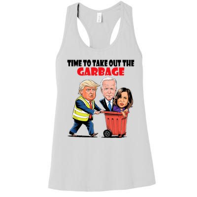 Funny Garbage For Trump 2024 Time To Take Out The Garbage Women's Racerback Tank