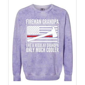 Fire Grandpa Funny Gift For Grandpa Firefighter Great Gift Colorblast Crewneck Sweatshirt