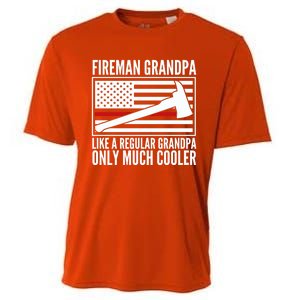 Fire Grandpa Funny Gift For Grandpa Firefighter Great Gift Cooling Performance Crew T-Shirt