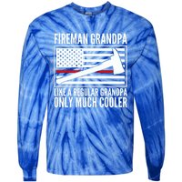 Fire Grandpa Funny Gift For Grandpa Firefighter Great Gift Tie-Dye Long Sleeve Shirt