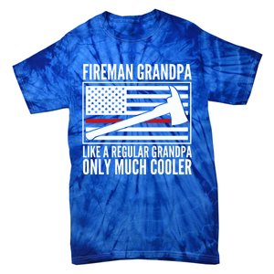 Fire Grandpa Funny Gift For Grandpa Firefighter Great Gift Tie-Dye T-Shirt