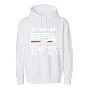 Fire Grandpa Funny Gift For Grandpa Firefighter Great Gift Garment-Dyed Fleece Hoodie