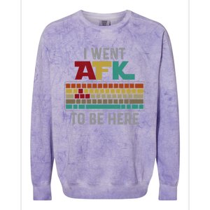 Funny Gift For A Pc Gamer I Went Afk To Be Here Gift Colorblast Crewneck Sweatshirt