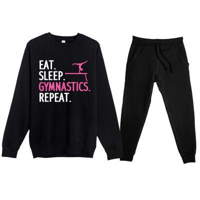 Funny Gymnastics For Women Girl Gymnast Handstand Tumbling Premium Crewneck Sweatsuit Set