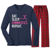 Funny Gymnastics For Women Girl Gymnast Handstand Tumbling Women's Long Sleeve Flannel Pajama Set 