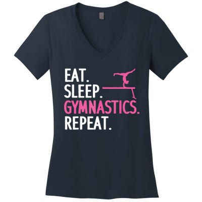 Funny Gymnastics For Women Girl Gymnast Handstand Tumbling Women's V-Neck T-Shirt