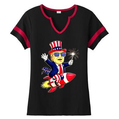 Flag Gift Ladies Halftime Notch Neck Tee