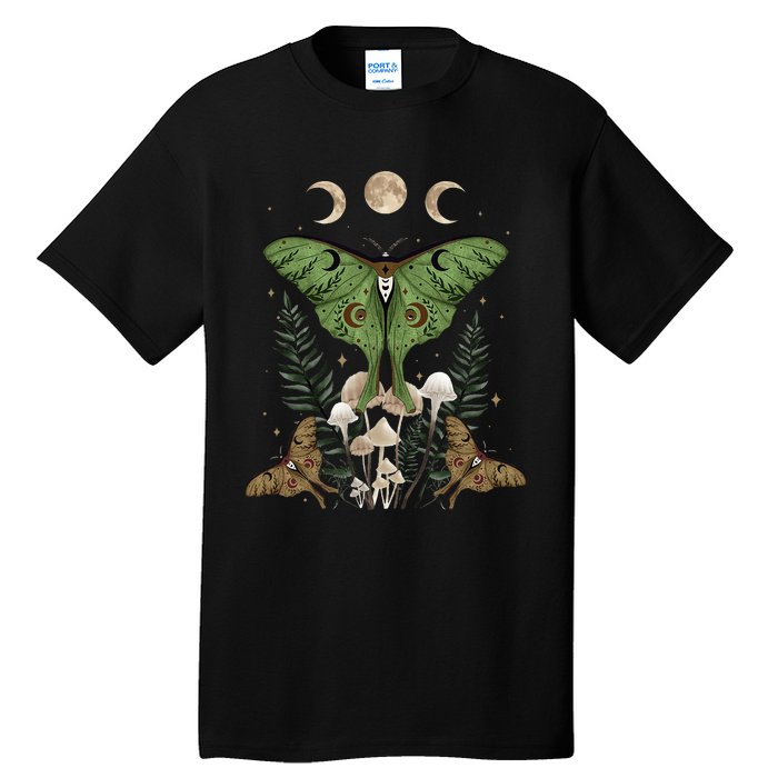 Fairy Grunge Fairycore Aesthetic Goth Luna Moth Mushroom Tall T-Shirt