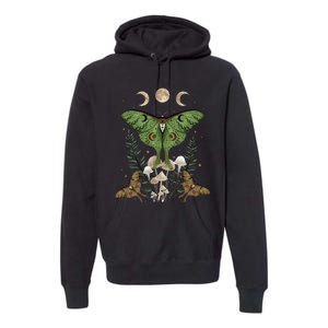 Fairy Grunge Fairycore Aesthetic Goth Luna Moth Mushroom Premium Hoodie