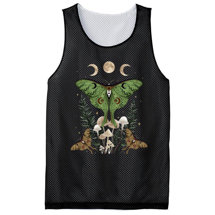 Fairy Grunge Fairycore Aesthetic Goth Luna Moth Mushroom Mesh Reversible Basketball Jersey Tank